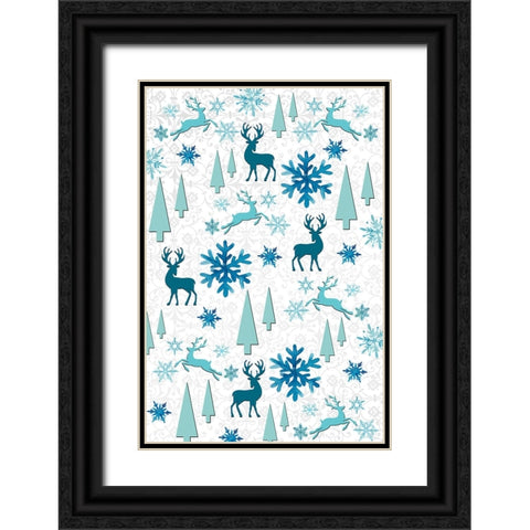 Christmas Wrap 3 Black Ornate Wood Framed Art Print with Double Matting by LightBoxJournal