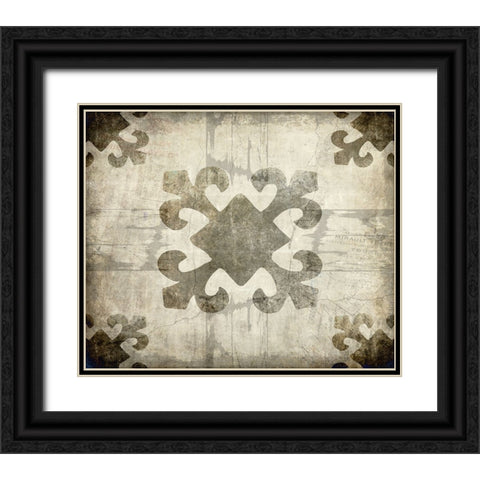 Decortive Pattern 4 B Black Ornate Wood Framed Art Print with Double Matting by LightBoxJournal