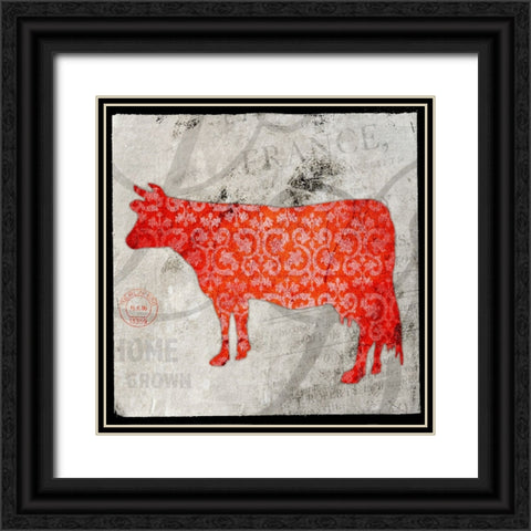 Farm Fresh Cow Black Ornate Wood Framed Art Print with Double Matting by LightBoxJournal