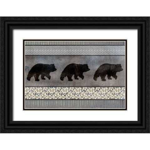 Moose Pattern Bear Black Ornate Wood Framed Art Print with Double Matting by LightBoxJournal