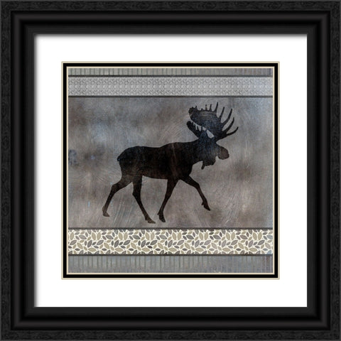 Moose Pattern Moose square Black Ornate Wood Framed Art Print with Double Matting by LightBoxJournal