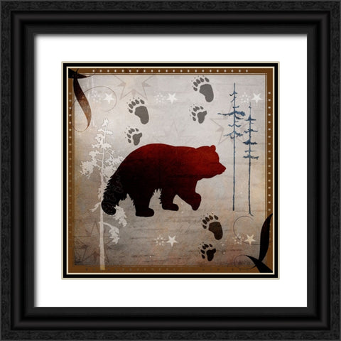 Moose Tracks Bear Black Ornate Wood Framed Art Print with Double Matting by LightBoxJournal