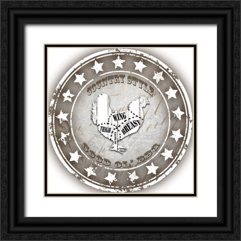 Good Ol BBQ Chicken Black Ornate Wood Framed Art Print with Double Matting by LightBoxJournal