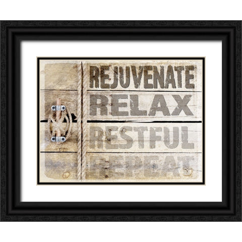 Country Sea Sign 1 Black Ornate Wood Framed Art Print with Double Matting by LightBoxJournal