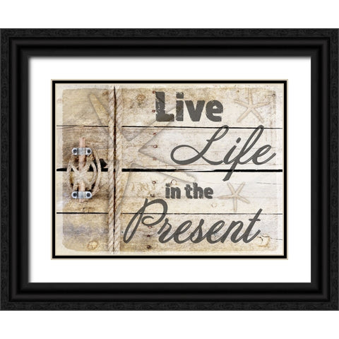 Country Sea Sign 2 Black Ornate Wood Framed Art Print with Double Matting by LightBoxJournal