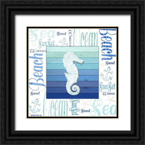 Gypsy Sea Blue 3 Black Ornate Wood Framed Art Print with Double Matting by LightBoxJournal