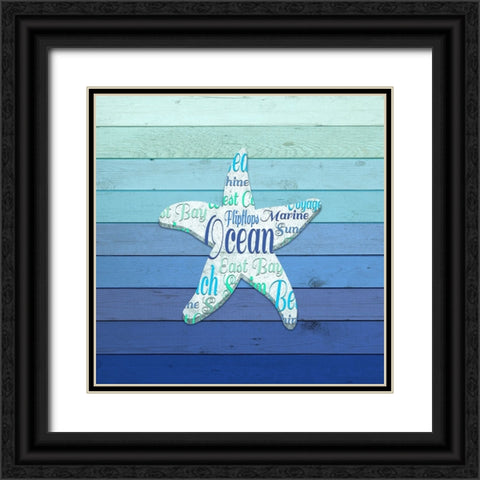 Gypsy Sea Blue V2 4 Black Ornate Wood Framed Art Print with Double Matting by LightBoxJournal