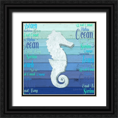 Gypsy Sea Blue V3 1 Black Ornate Wood Framed Art Print with Double Matting by LightBoxJournal