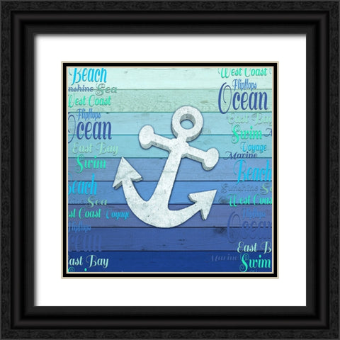 Gypsy Sea Blue V3 2 Black Ornate Wood Framed Art Print with Double Matting by LightBoxJournal