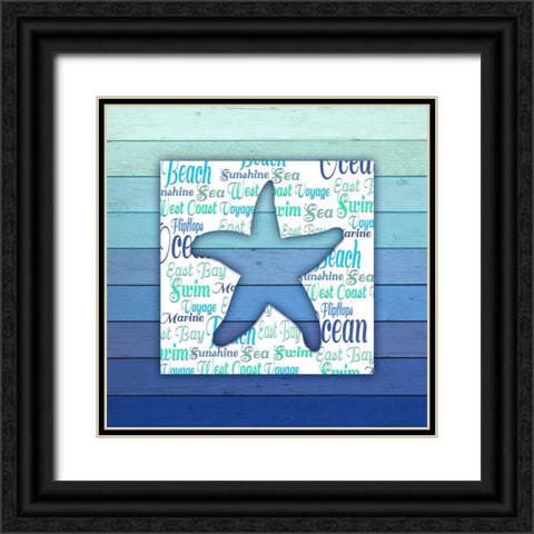 Gypsy Sea Blue V4 4 Black Ornate Wood Framed Art Print with Double Matting by LightBoxJournal