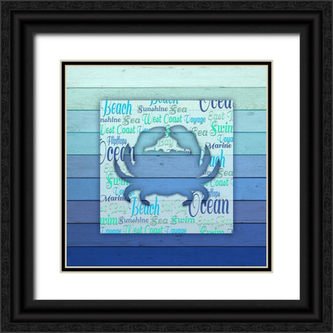 Gypsy Sea Blue V5 3 Black Ornate Wood Framed Art Print with Double Matting by LightBoxJournal
