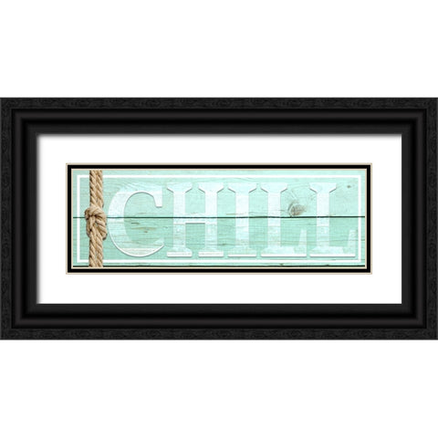 Gypsy Sea Sign V1 3 Black Ornate Wood Framed Art Print with Double Matting by LightBoxJournal