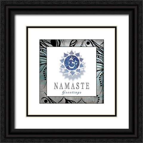 Chakras Yoga Framed Namaste V3 Black Ornate Wood Framed Art Print with Double Matting by LightBoxJournal