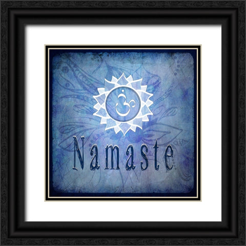 Chakras Yoga Namaste V2 Black Ornate Wood Framed Art Print with Double Matting by LightBoxJournal
