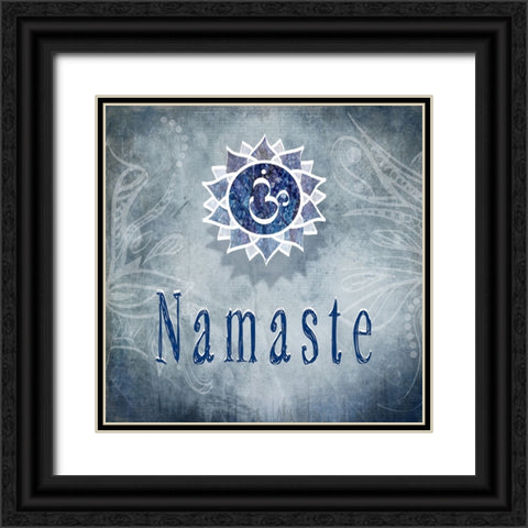 Chakras Yoga Namaste V3 Black Ornate Wood Framed Art Print with Double Matting by LightBoxJournal