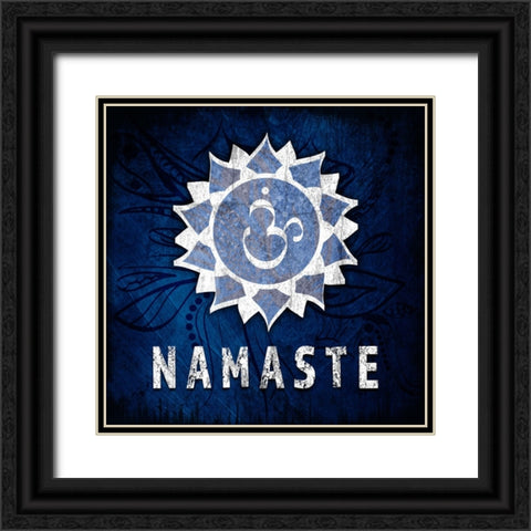 Chakras Yoga Symbol Namaste Black Ornate Wood Framed Art Print with Double Matting by LightBoxJournal