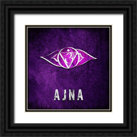 ChakrasYoga_Symbol_AJNA Black Ornate Wood Framed Art Print with Double Matting by LightBoxJournal