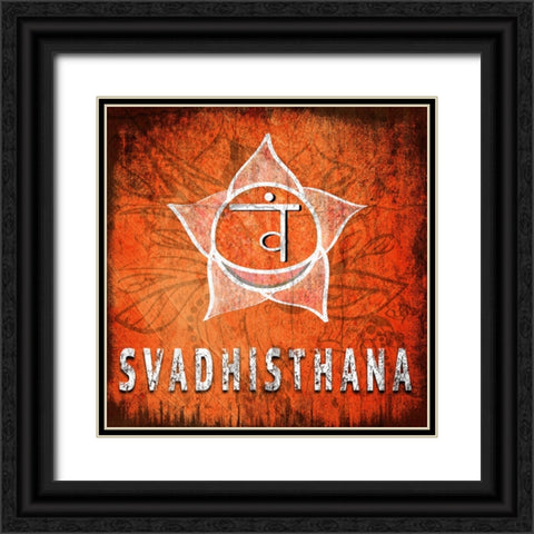 ChakrasYoga_Symbol_Svadhisthana Black Ornate Wood Framed Art Print with Double Matting by LightBoxJournal