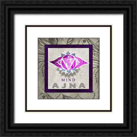 ChakrasYogaTile AJNA V1 Black Ornate Wood Framed Art Print with Double Matting by LightBoxJournal