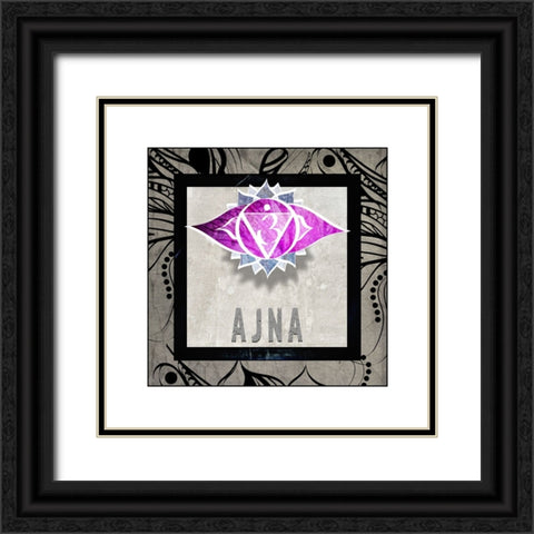 ChakrasYogaTile AJNA V2 Black Ornate Wood Framed Art Print with Double Matting by LightBoxJournal
