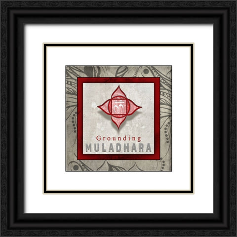 ChakrasYogaTile Muladhara V1 Black Ornate Wood Framed Art Print with Double Matting by LightBoxJournal