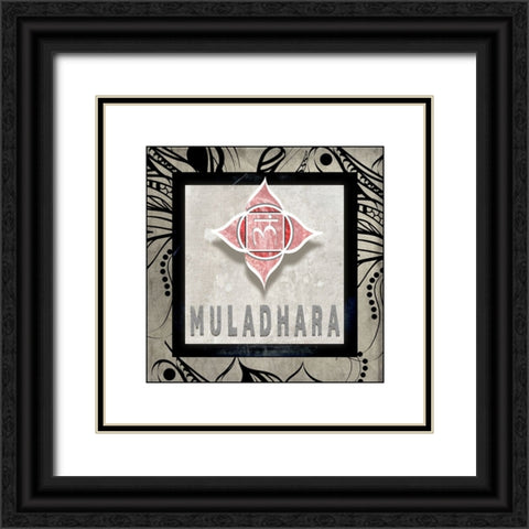 ChakrasYogaTile Muladhara V2 Black Ornate Wood Framed Art Print with Double Matting by LightBoxJournal