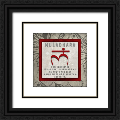 ChakrasYogaTile Muladhara V4 Black Ornate Wood Framed Art Print with Double Matting by LightBoxJournal