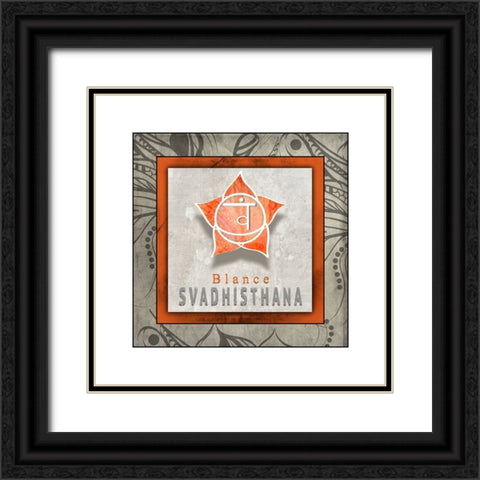 ChakrasYogaTile Svadhisthana V1 Black Ornate Wood Framed Art Print with Double Matting by LightBoxJournal