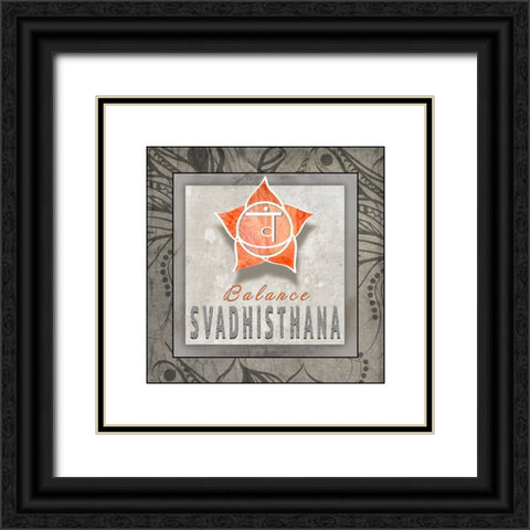 ChakrasYogaTile Svadhisthana V3 Black Ornate Wood Framed Art Print with Double Matting by LightBoxJournal