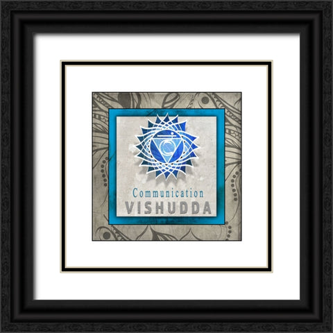 ChakrasYogaTile Vishudda V1 Black Ornate Wood Framed Art Print with Double Matting by LightBoxJournal