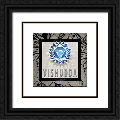 ChakrasYogaTile Vishudda V2 Black Ornate Wood Framed Art Print with Double Matting by LightBoxJournal