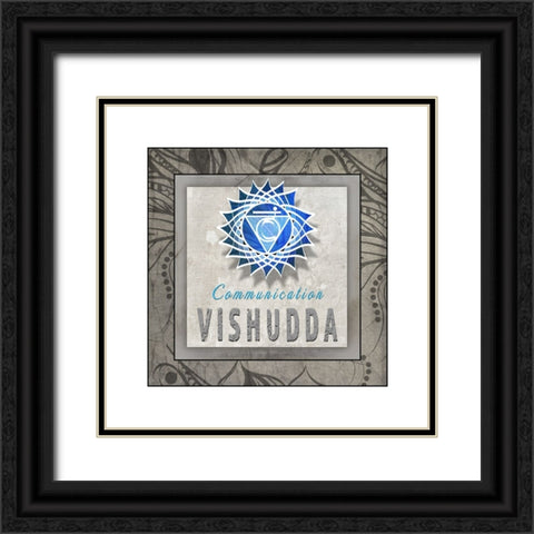 ChakrasYogaTile Vishudda V3 Black Ornate Wood Framed Art Print with Double Matting by LightBoxJournal