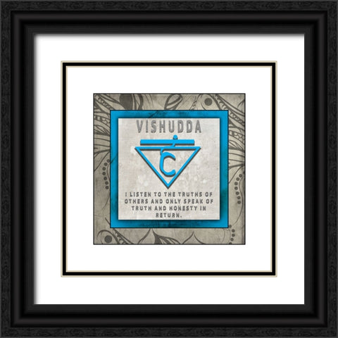 ChakrasYogaTile Vishudda V4 Black Ornate Wood Framed Art Print with Double Matting by LightBoxJournal