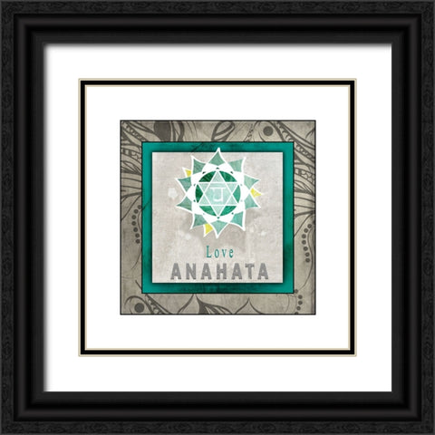 ChakrasYogaTile_Anahata V1 Black Ornate Wood Framed Art Print with Double Matting by LightBoxJournal