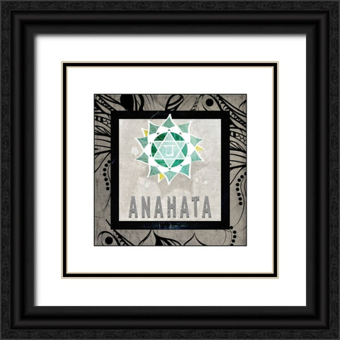 ChakrasYogaTile_Anahata V2 Black Ornate Wood Framed Art Print with Double Matting by LightBoxJournal