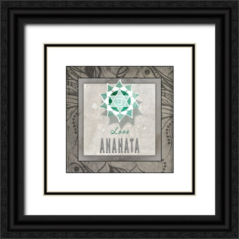ChakrasYogaTile_Anahata V3 Black Ornate Wood Framed Art Print with Double Matting by LightBoxJournal