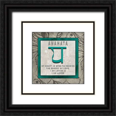 ChakrasYogaTile_Anahata V4 Black Ornate Wood Framed Art Print with Double Matting by LightBoxJournal