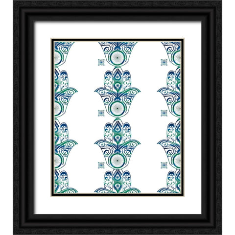 YogaPattern2 Black Ornate Wood Framed Art Print with Double Matting by LightBoxJournal