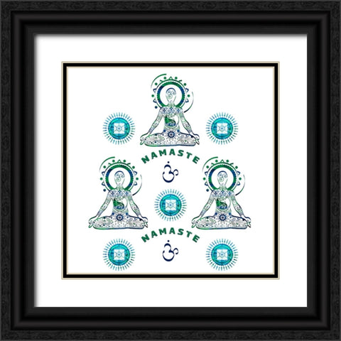 YogaPattern3 Black Ornate Wood Framed Art Print with Double Matting by LightBoxJournal