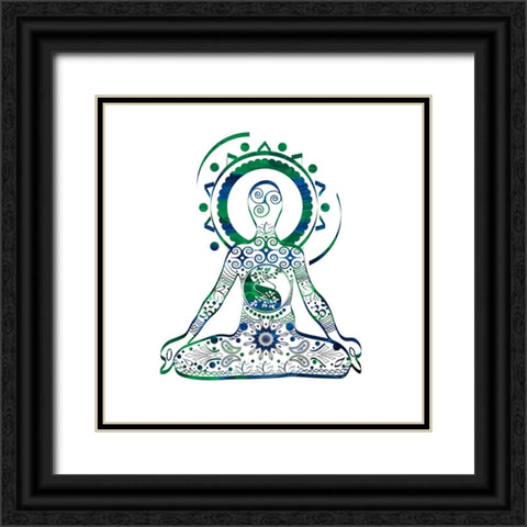 YogaSymbol V2 Black Ornate Wood Framed Art Print with Double Matting by LightBoxJournal