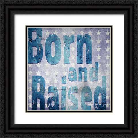 American Born Free Sign Collection V3 Black Ornate Wood Framed Art Print with Double Matting by LightBoxJournal