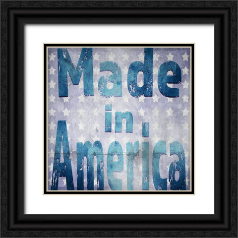 American Born Free Sign Collection V4 Black Ornate Wood Framed Art Print with Double Matting by LightBoxJournal