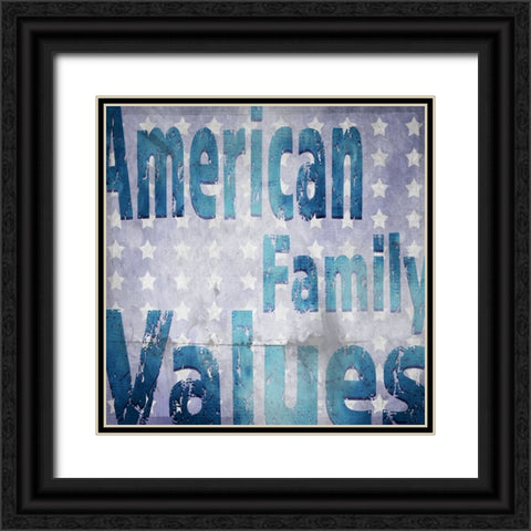 American Born Free Sign Collection V5 Black Ornate Wood Framed Art Print with Double Matting by LightBoxJournal