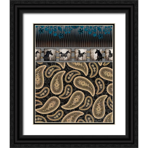 GypsyHorse CollectionSurfacePattern V2 7 Black Ornate Wood Framed Art Print with Double Matting by LightBoxJournal
