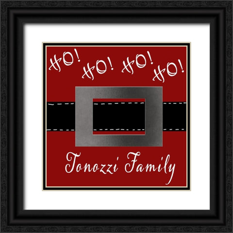 Personalized Christmas Sign V20 V1 Black Ornate Wood Framed Art Print with Double Matting by LightBoxJournal