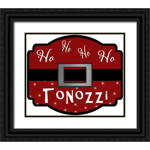 Personalized Christmas Sign V20 V2 Black Ornate Wood Framed Art Print with Double Matting by LightBoxJournal