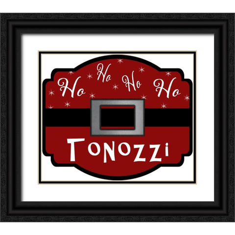 Personalized Christmas Sign V20 V3 Black Ornate Wood Framed Art Print with Double Matting by LightBoxJournal