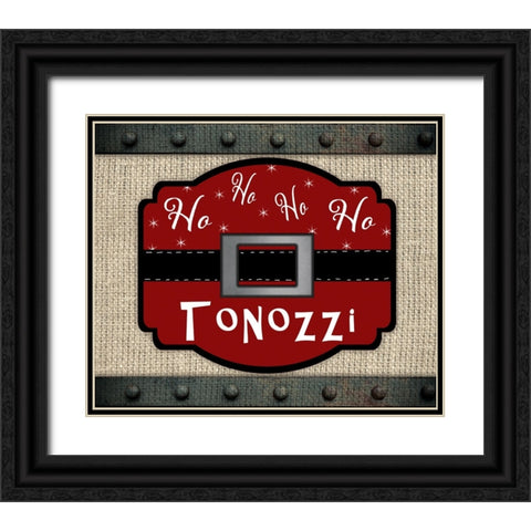 Personalized Christmas Sign V20 V4 Black Ornate Wood Framed Art Print with Double Matting by LightBoxJournal