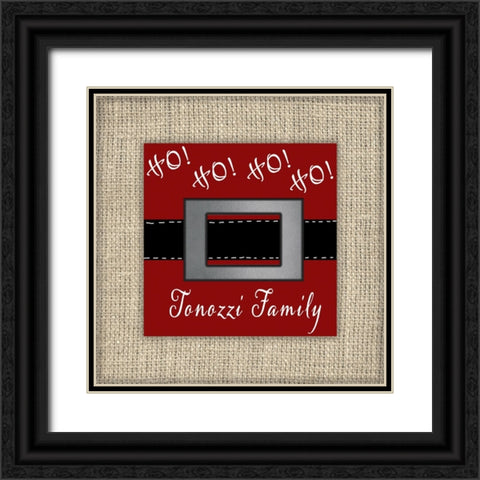 Personalized Christmas Sign V20 V6 Black Ornate Wood Framed Art Print with Double Matting by LightBoxJournal