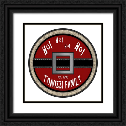 Personalized Christmas Sign V20 V8 Black Ornate Wood Framed Art Print with Double Matting by LightBoxJournal